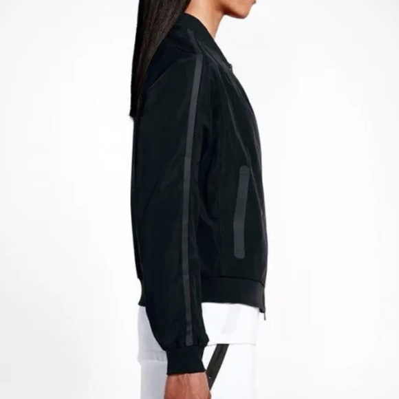 Nike Bonded Bomber Jacket in Black - Picture 9 of 13